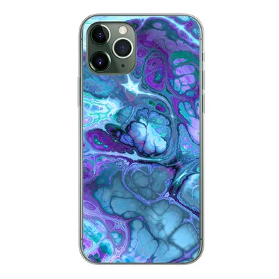 Produktbild von MuchoWow® Handyhülle Schutzhülle Hülle für iPhone 11 Pro Kunst - Golf - Blau - Psychedelisch Silikon Softcase Handy Hülle - Handy