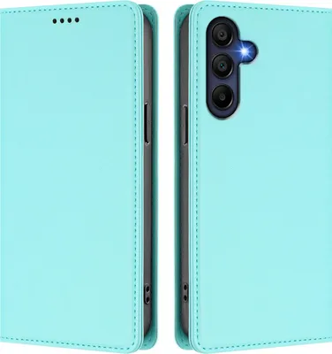 Produktbild von Handyhülle für Samsung Galaxy A16 5G/4G, Kunstleder Klapphülle Stoßfeste Magnetische Hülle mit Ständer Türkis