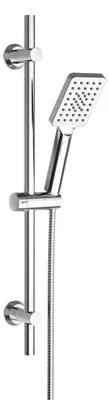 Productafbeelding van JOHO RVS doucheset met handdouche, douchestangset van 70 cm, douchestang met douchekophouder en slang voor de badkamer, rechthoekig, chroom