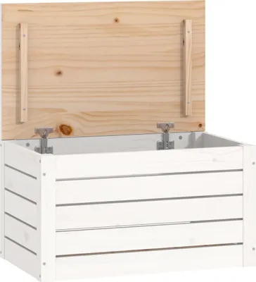 Immagine prodotto di Cassapanca bianca 59,5x36,5x33 cm in legno di pino massiccio