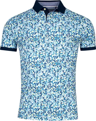 Produktbild von 3-Knopf-Baileys-Poloshirt blau Baumwolle bedruckt