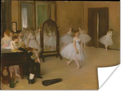 Produktbild von MuchoWow® Poster Die tanzende Klasse - Gemälde von Edgar Degas 80x60 cm - Kunst für zu Hause