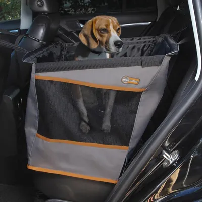 Image de Siège auto pour animaux de compagnie - Petit - Gris - 51 x 33 x 49 cm - Pour chien - Ceinture de sécurité