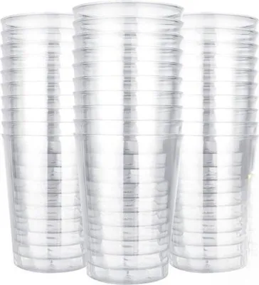 Produktbild von Stapelbare Becher – 120er-Set – Transparent – Wiederverwendbar/Einweg – Ideal für Partys