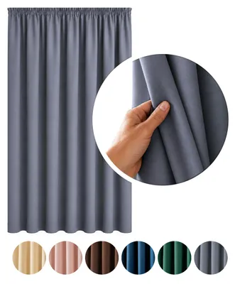 Produktbild von MEBLEODNOWA, Verdunkelungsvorhang, Blackout Vorhang, Dunkelgrau, 140x250 cm, Vorhang mit Kräuselband, 90 % Lichtdämpfung, Pflegeleicht, Thermovorhang