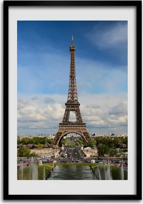Produktbild von Bild - Bilderrahmen - 50 cm x 70 cm - MDF - Rahmen - Wandkunst Eiffelturm Paris