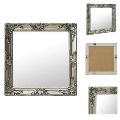 Immagine prodotto di vidaXL Specchio da parete in stile barocco 60 x 60 cm argento - Specchio