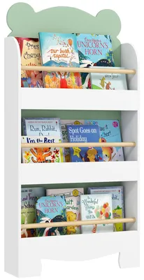 Produktbild von AIYAPLAY Bücherregal Kinder mit 3 Regal aus Holz 55 x 15 x 110 cm Grün