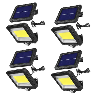Produktbild von Solar-LED-Flutlicht mit Bewegungssensor Maclean IP44 5 W 400 lm 6000 K Lithium-Akku 1300 mAh 5,5 V DC MCE438 4 Stück