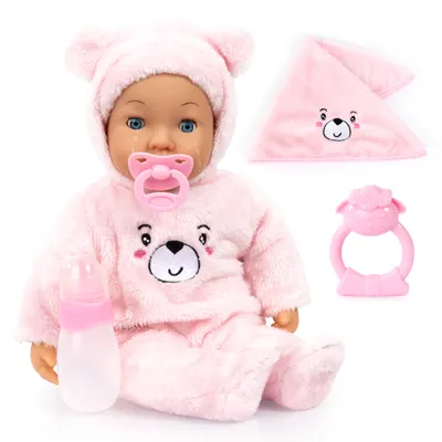 Produktbild von Bayer Design 94230AA Babypuppe, weint echte Tränen, mit Schlafaugen, weichem Körper, Zubehör, 42 cm