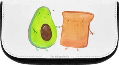 Produktbild von Mr. & Mrs. Panda Kulturbeutel Avocado Toast - Weiß - Geschenk, Veggie, Liebe, Hochzeit, Hochzeitsgeschenk, kulturtäschchen, Make-up Täschchen, Liebespaar, Organizer