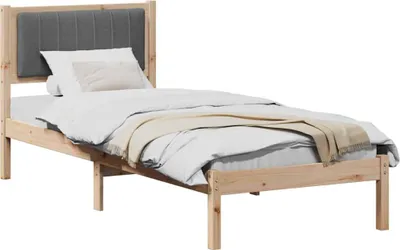 Obrázek produktu pro Rám postele s čalouněným čelem s čelo Tmavě šedá 80 x 200 cm