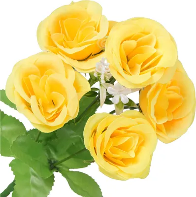 Produktbild von Dekolo Künstliche Blumensträuße Deko Dekoration Zierpflanze Pfingstrosen Gelb