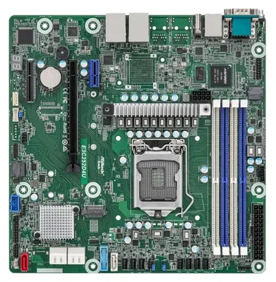 Produktbild von Asrock E3C252D4U, Intel, LGA 1200 (Socket H5), Intel® Xeon®, E-2300, DDR4-SDRAM, 32 GB