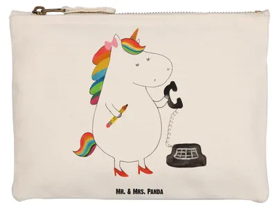 Produktbild von Mr. & Mrs. Panda Mäppchen Einhorn Sekretärin Grösse XL Große - Weiß - Geschenk, Büro, Einhörner, Unicorn, Kulturbeutel, Etui, Federmappe, Kulturtasche, Steuerbüro