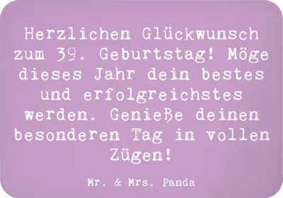 Produktbild von Mr. & Mrs. Panda magnet Spruch 39. Geburtstag - Lavendeltraum - Geschenk, Happy Birthday, haftmagnet, zettelhalter, unwiderstehlich, Kühlschrankmagnet, Moment des Lebens