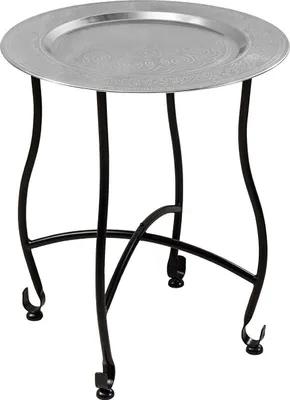 Zdjęcie produktu dla Stolik pomocniczy 50 cm, srebrny, designerski, nowoczesny, do salonu – KUP TERAZ