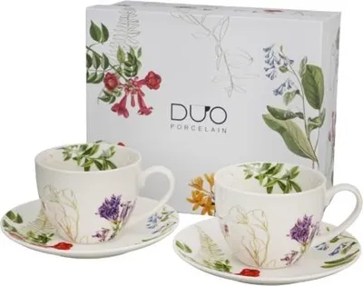 Image de Set de deux tasses et soucoupes en porcelaine Colors of Nature