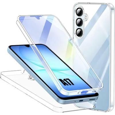 Image de Coque pour Samsung Galaxy A17 4G/5G, Protection Intégrale Transparente Silicone Souple + PC Rigide