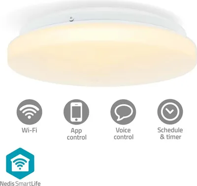 Produktbild von Nedis SmartLife Deckenleuchte - RGB / Warm bis kühlen weiß - Rund - Durchmesser: 260 mm - 1820 lm - 2700 - 6500 K - IP44 - Android / IOS