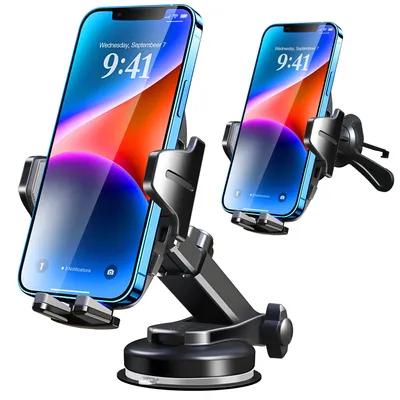 3-in-1 Auto Telefonhalterung, Saugnapf & Lüftungsklammer, 360° drehbar