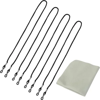 Produktbild von Hanyousheng 4 Stücke Brillenband, Brillenbänder, Brillenkette Schwarz, Verstellbar Sonnenbrillen Kette Brillenschnur, Mit 1 Mikrofaser-Reinigungstuch,für Sonnenbrillen und Lesebrillen