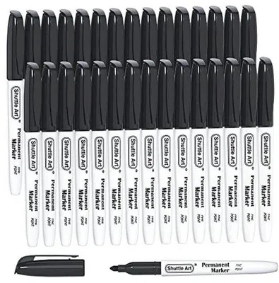 Produktbild von Famanu Permanentmarker Set mit feiner Spitze - 30 schwarze Marker