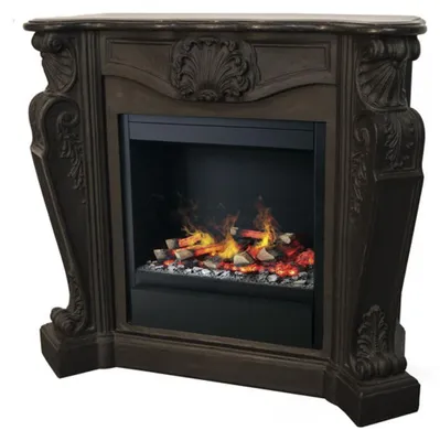 Image de Casa Padrino Luxus Jugendstil Kamin Schwarz mit LED Wasservapeur Kamineinsatz 118 x 43 x H. 111 cm - cheminée électrique de luxe avec fonction vapeur