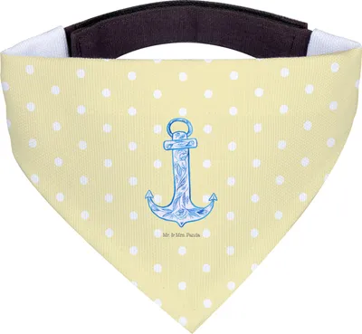 Produktbild von Mr. & Mrs. Panda Tuch Anker Blau - Gelb Pastell - Geschenk, für Hunde, Halstuch, Hund, Lustige Sprüche