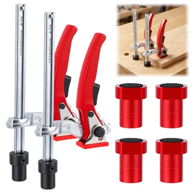 Bankhaken 20 mm Set, 2 Schnellspannklemmen, 4 Antirutschhalter