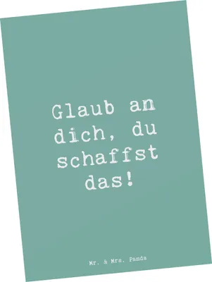 Produktbild von Mr. & Mrs. Panda Postkarte Spruch Schulanfang Glaube - Meeresbrise - Geschenk, Selbstvertrauen, Postkarten, bildkarte, Lebensfreude, Grußkarte, Vertrauem, Schulstarter