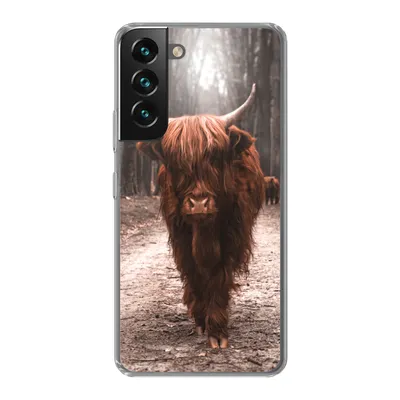 Produktbild von MuchoWow® Handyhülle Schutzhülle Hülle für Samsung Galaxy S22 Plus Schottischer Hochländer - Wald - Kuh - Tiere - Natur Silikon Softcase Handy Hülle - Schutzabdeckung
