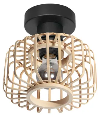 Produktbild von Deckenleuchte - natürlich - Bloeba - bambus metall - Ø 20cm - E27 - 4147ZW - Steinhauer