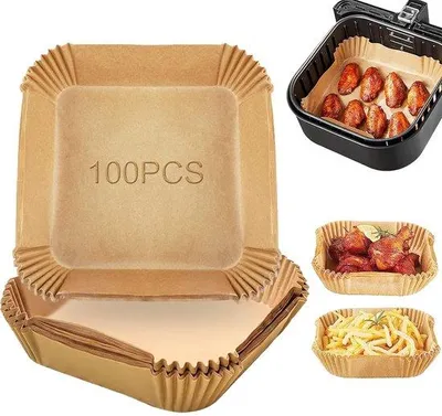 Obrázek produktu pro 20 cm čtvercový nepřilnavý papír na pečení pro horkovzdušnou fritézu