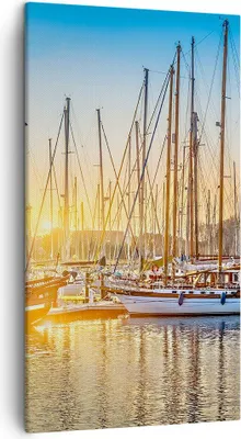 Produktbild von Bild auf Leinwand - Leinwandbild - Katamaran Yacht Anker Ankerplatz - 45x80cm - Wand Bild - Wanddeko - Leinwanddruck - Bilder - Kunstdruck - Wanddekoration - Leinwand bilder - Wandkunst - PA45x80-3162