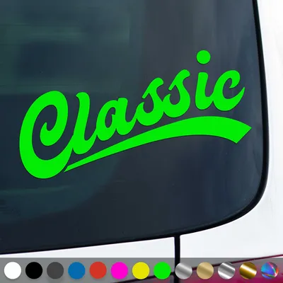 Produktbild von PantherPixel Classic Aufkleber Oldtimer Retro Oldschool Sticker Auto Geschenkidee Farbe Neon-Grün
