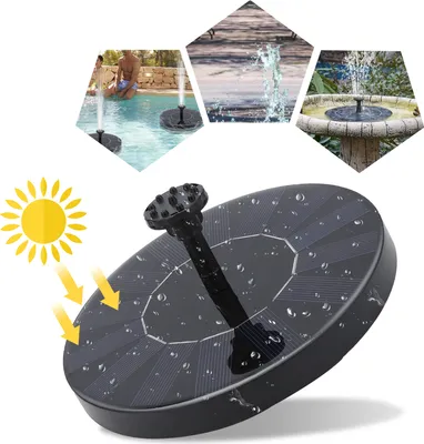Image de SWANEW Pompe solaire Pompes de jardin 190L/h 7V/1.5W Fontaine Pompe de bassin Panneaux solaires Jeu d'eau de bassin Fontaine solaire