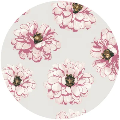 Image de Sticker cercle fleurs roses plantes nature flore sticker mural salon chambre enfant 100 cm x 100 cm