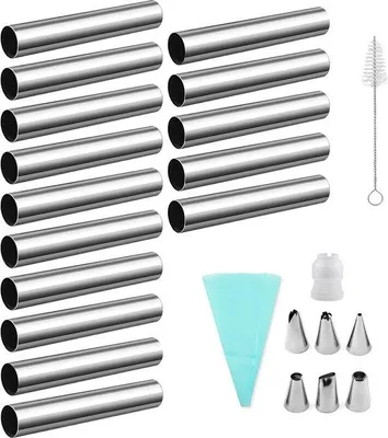 Produktbild von Famanu Backformset 22-teilig - Cannoli, Croissants, Reinigung