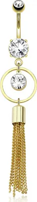 Produktbild von Bauchnabelpiercing 14 kt vergoldet Ketten Anhänger Nabelpiercing Bananabell Gold
