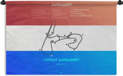 Produktbild von MuchoWow® Wandteppich Wandbehang Zandvoort - F1 - Rennstrecke 120x80 cm Tapisserie Dekoration Wandtuch - Wanddekorationen - Wandtücher