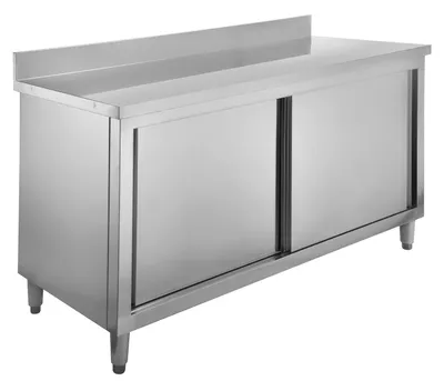 Produktbild von Edelstahl Arbeitsschrank Basic 180x70 mit Aufkantung 100 mm