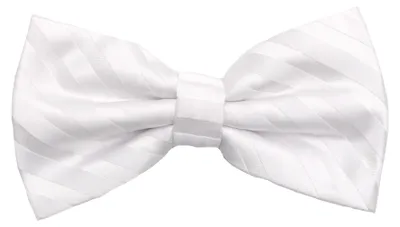 Produktbild von Fabio Farini - 1 Stück Weiße Herren Fliegen - Männer Querbinder Vorgebunden Bowtie Streifen - Weiß - Star Platinum