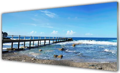 Produktbild von Acrylglasbilder 125x50 Wandbild Druck Meer Strand Landschaft