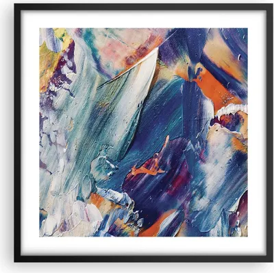 Produktbild von Gerahmtes Poster - Schwarzer Rahmen - Die Farben Farbe Abstraktion - 50x50 cm - Wand Bild - Wanddeko - Wandbilder - Kunstposter - Wandposter - Bilderrahmen - Bilder - Kunstdruck - P2BAC50x50-5113