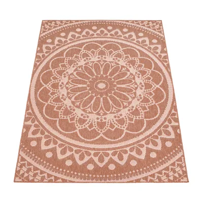 Produktbild von Paco Home Outdoor Teppich wetterfest & robust Mandala Boho Design pflegeleicht flachgewebt 160x220 cm