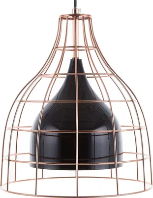 Zdjęcie produktu dla BELIANI Lampa sufitowa wisząca czarno-miedziana metalowa industrialny design