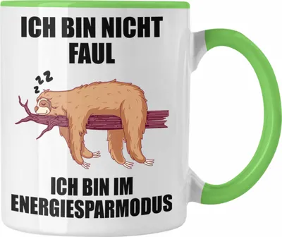 Produktbild von Trendation - Lustige Faultier Sprüche Tasse Mitarbeiter Geschenk Arbeitskollege Kollege Kollegin Abschiedsgeschenk (Grün)