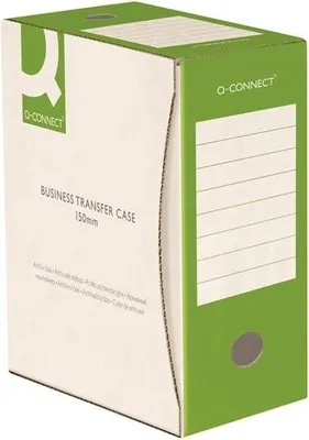 Zdjęcie produktu dla Pudełko archiwizacyjne Q-Connect, A4, biało-zielone, 15 cm