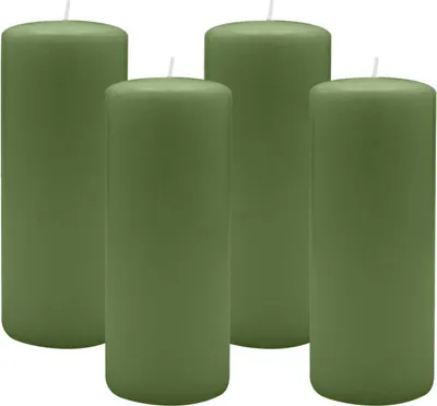 Produktbild von 4er Set Adventskranzkerzen Grün Ø 80 x 200 mm